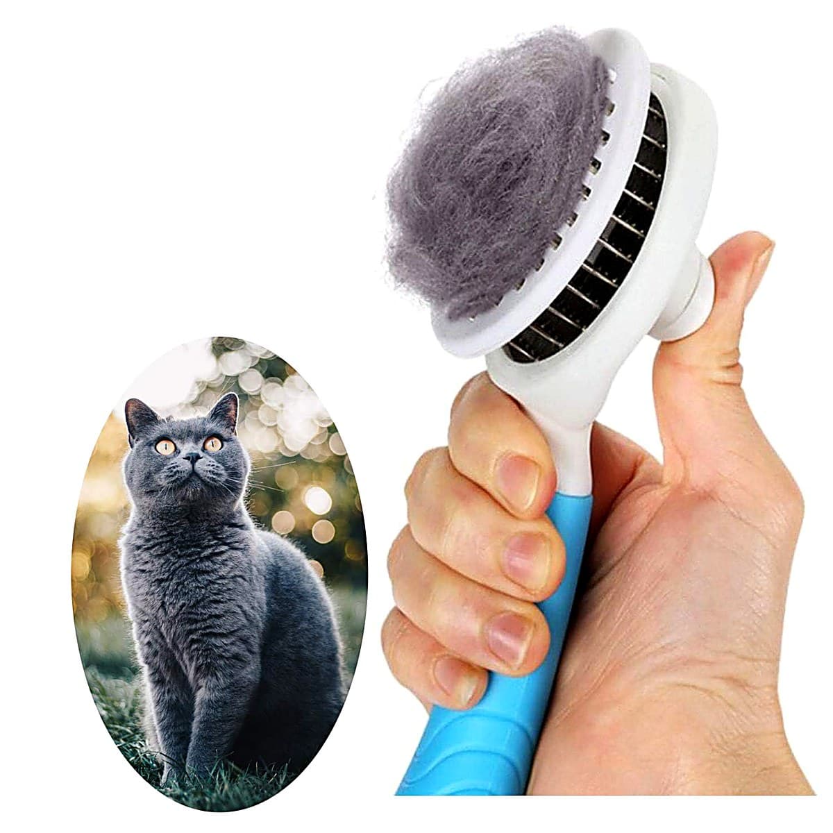 Brosse Auto-Nettoyante Anti-Poils