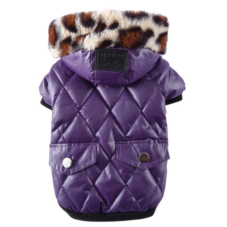 Manteau à Capuche Col Léopard