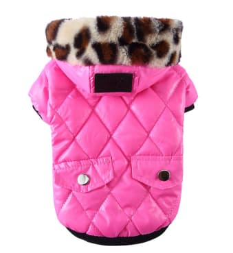 Manteau à Capuche Col Léopard