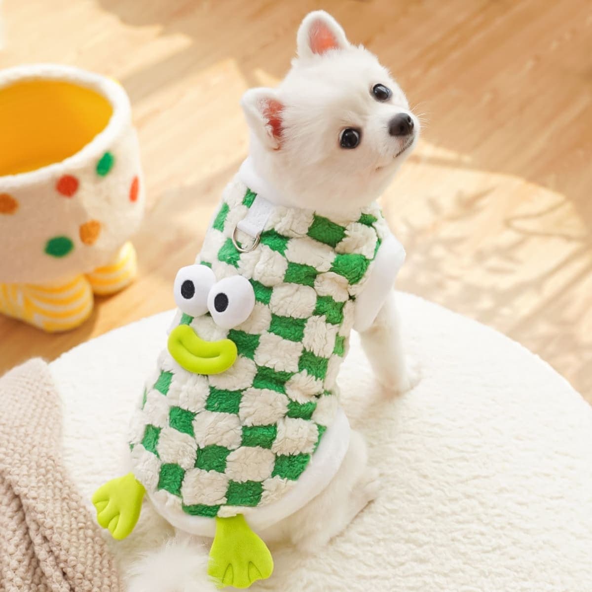 Pull Damier à Capuche Animée